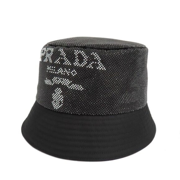 Prada Re-nylon Bucket Hat Black Studded Logo 2 Hc137 2 D0 S M Size main image 5